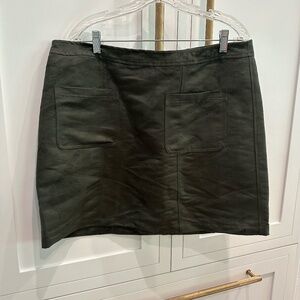 Old Navy Olive Green Faux Suede Miniskirt